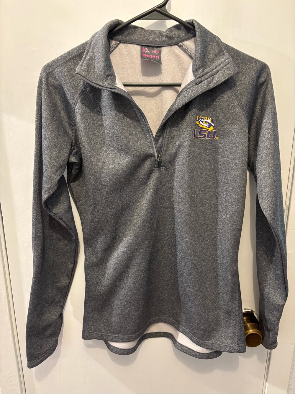 Knights Apparel Gray LSU Quarter-Zip Pullover